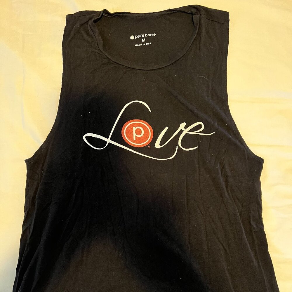 Pure Barre Black "Love" tank top